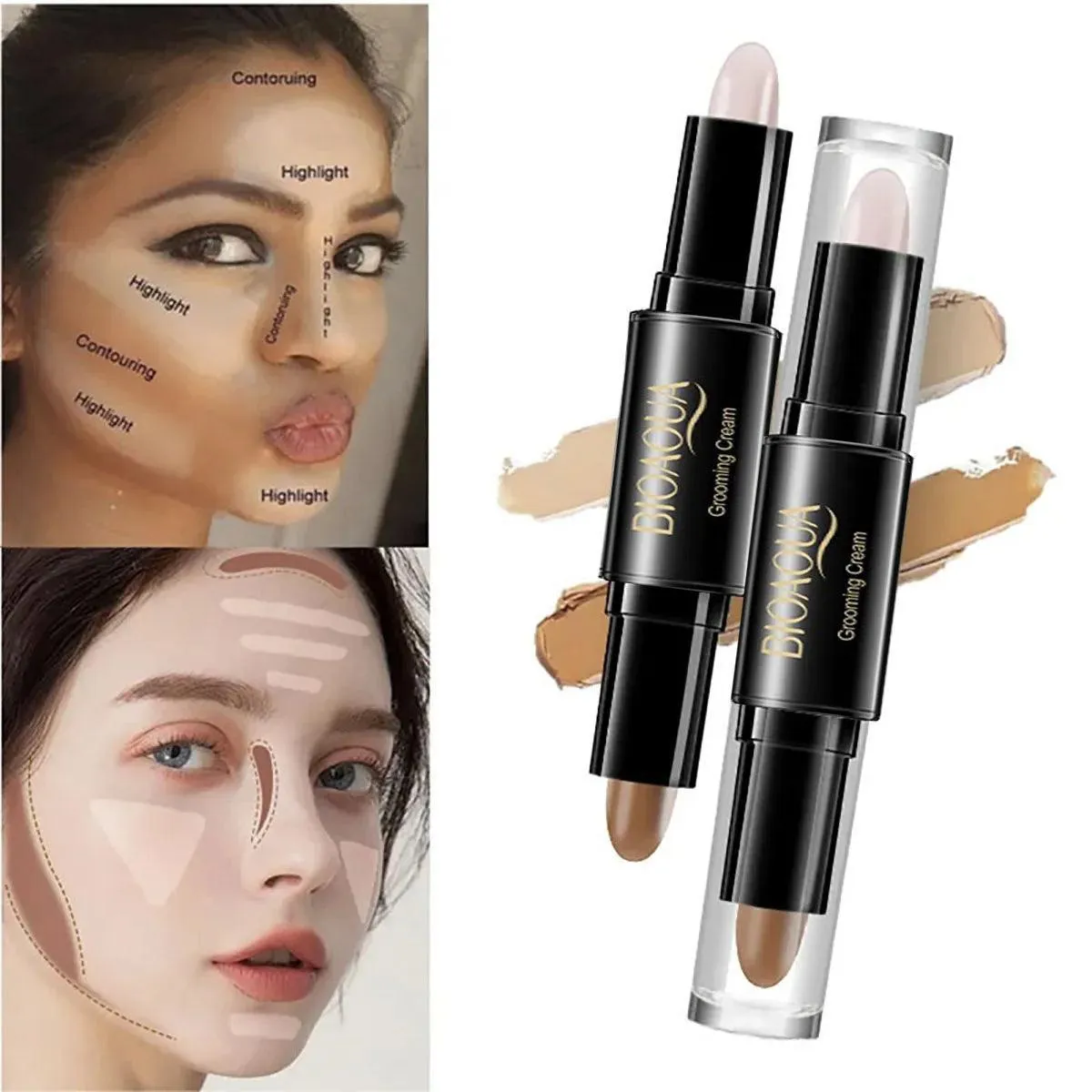 Versatile 3-in-1 Contour Stick for Radiant Glow and Flawless Finish