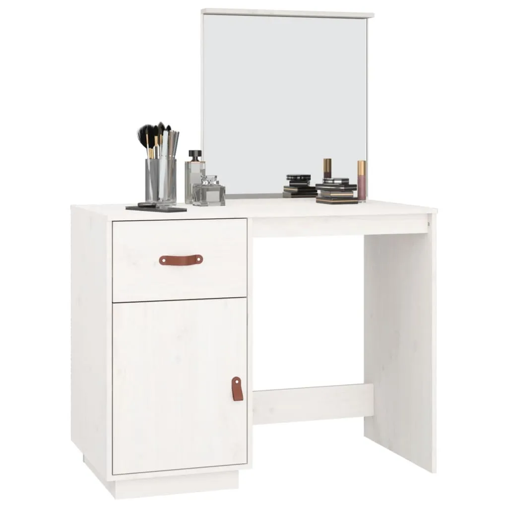 vidaXL Dressing Table White 95x50x134 cm Solid Wood Pine