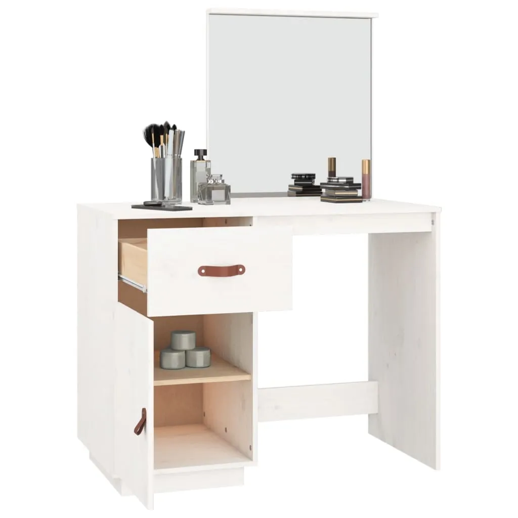 vidaXL Dressing Table White 95x50x134 cm Solid Wood Pine