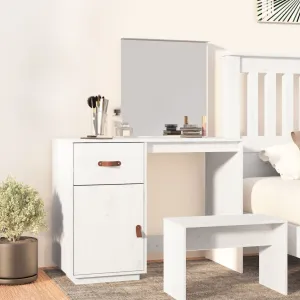 vidaXL Dressing Table White 95x50x134 cm Solid Wood Pine