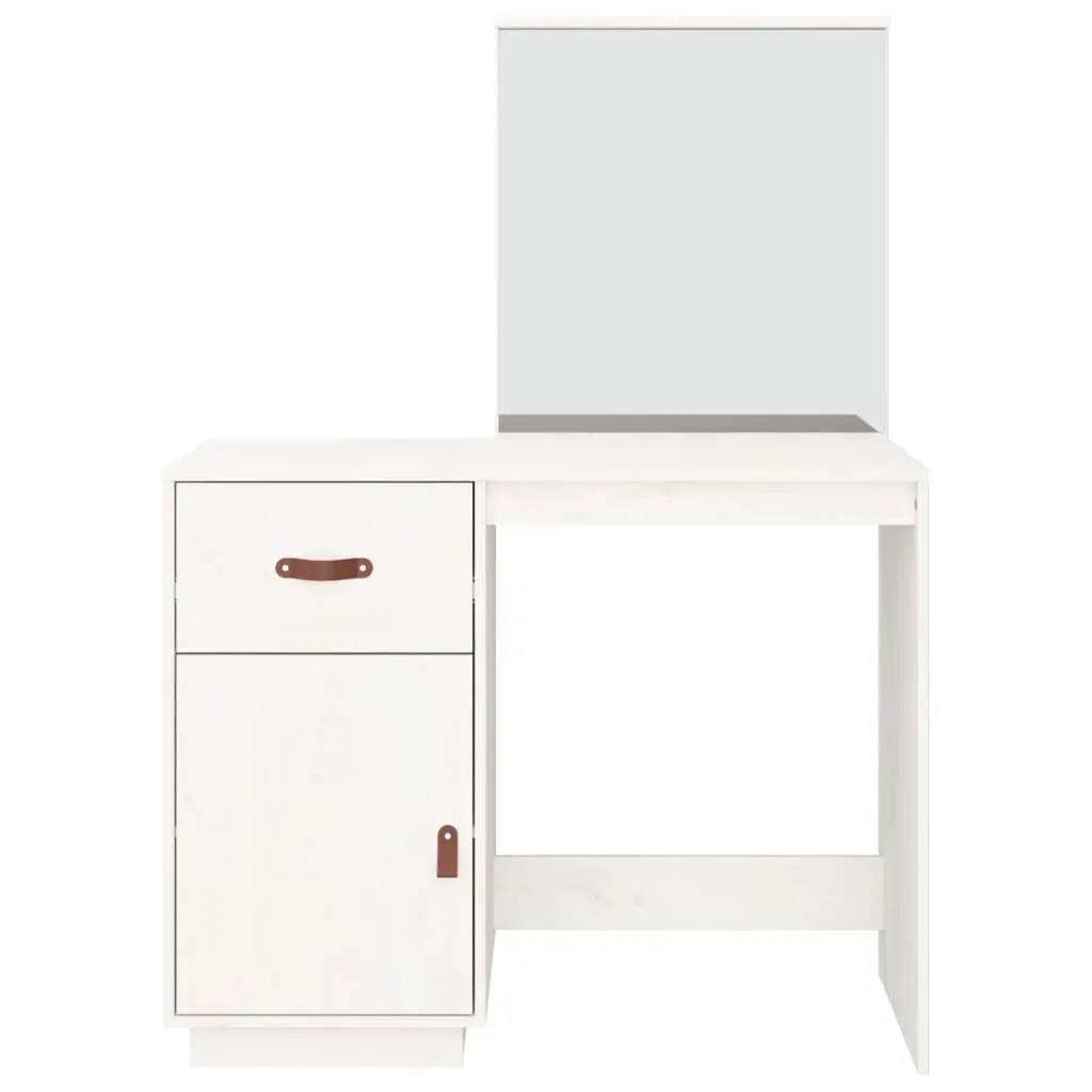 vidaXL Dressing Table White 95x50x134 cm Solid Wood Pine