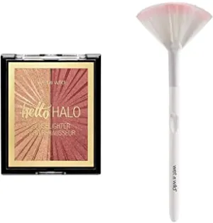 wet n wild Mega Glo Blushlighter Blush and Highlighter Duo, Flash Me   wet n wild Fan Brush