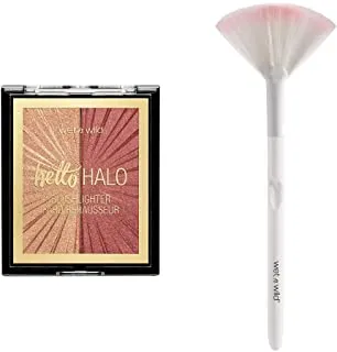 wet n wild Mega Glo Blushlighter Blush and Highlighter Duo, Flash Me   wet n wild Fan Brush