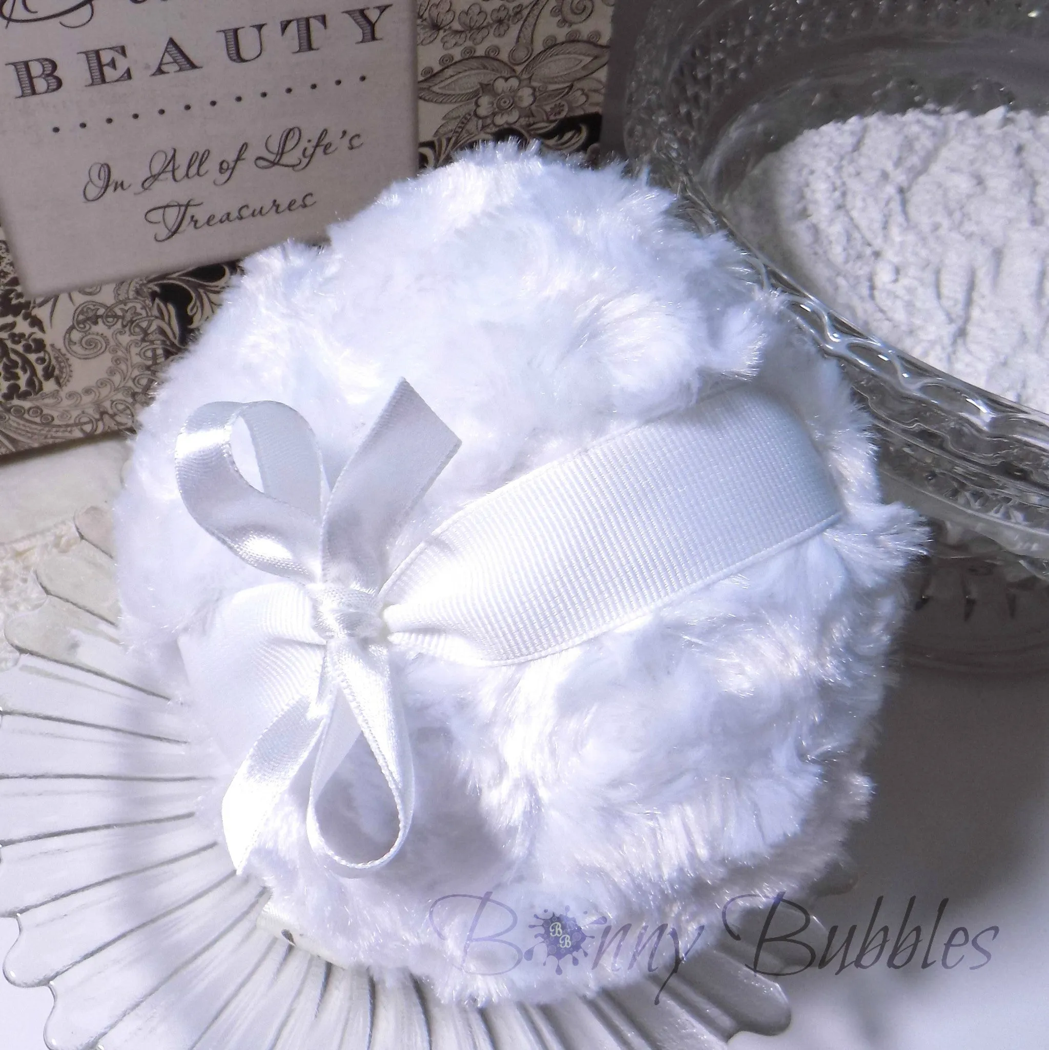 White, Powder Puff - large 5 inch