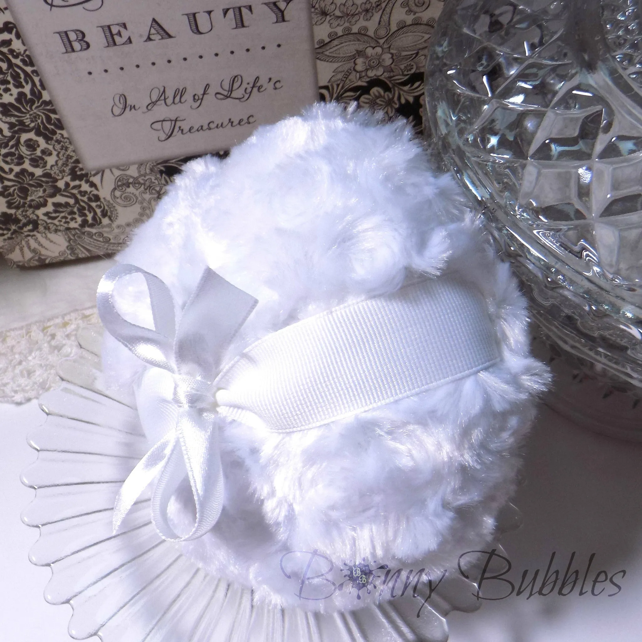White, Powder Puff - large 5 inch