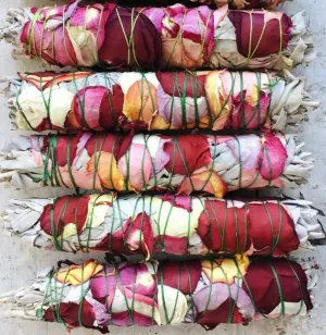 White Sage & Rose Smudge Sticks