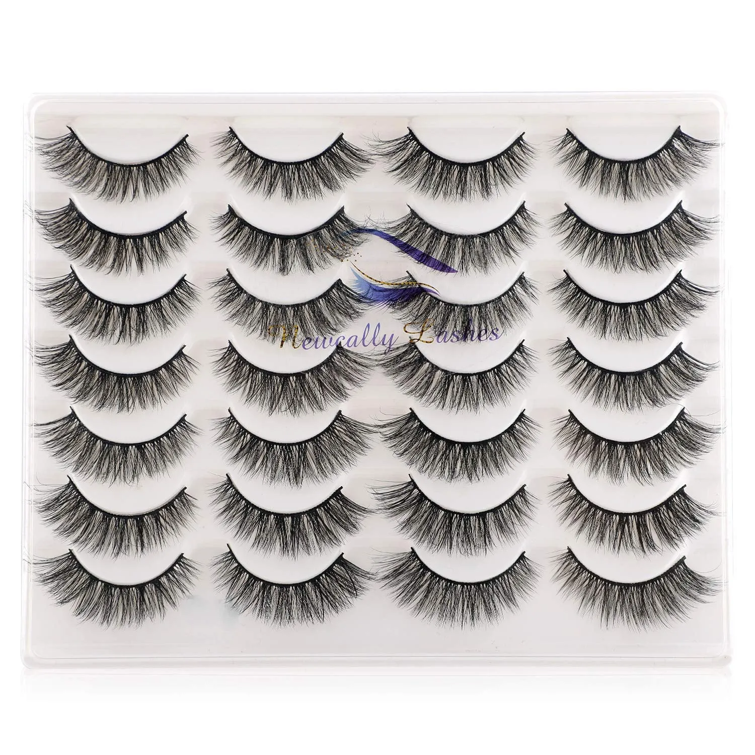 Wispy Cat Eye Faux Mink Lashes - 14 Pairs Natural Volume Multipack