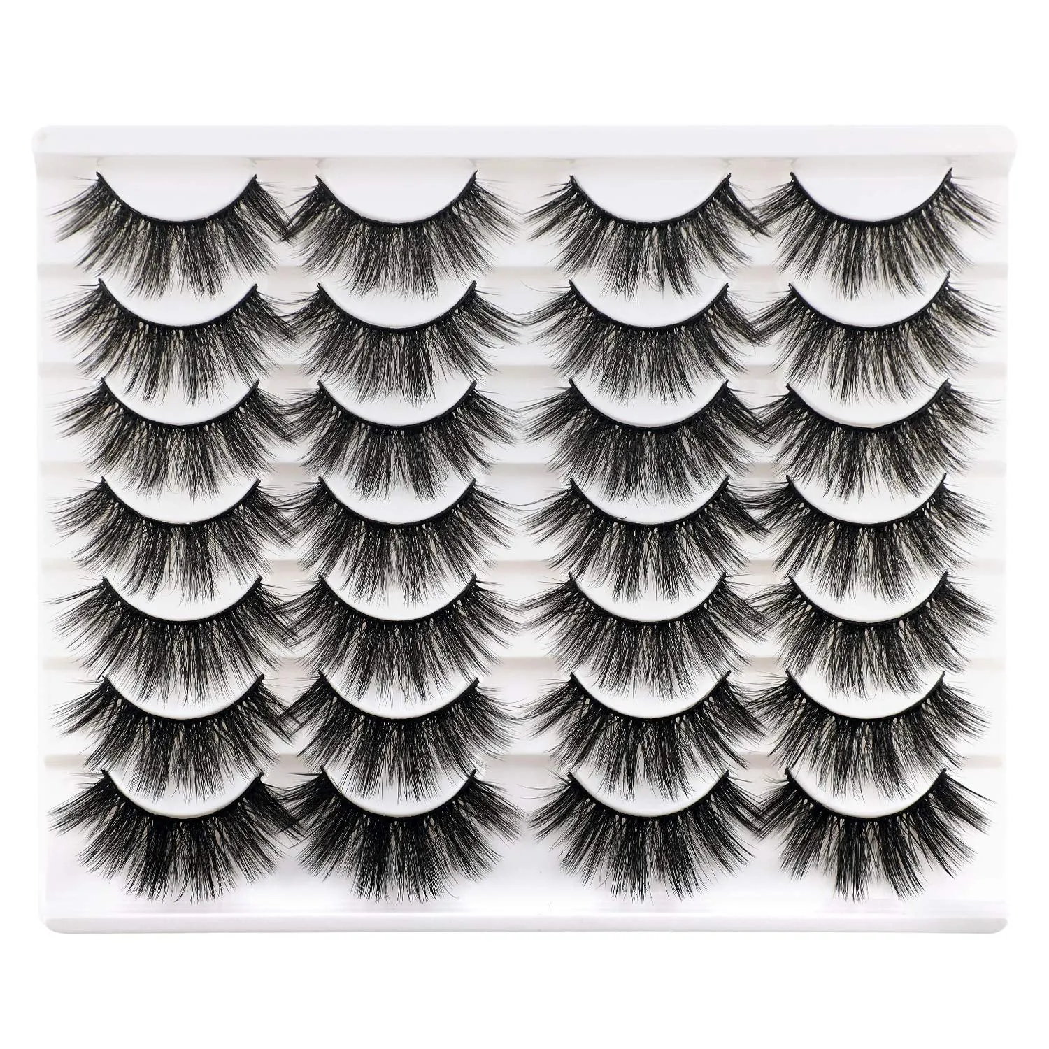 Wispy Cat Eye Faux Mink Lashes - 14 Pairs Natural Volume Multipack