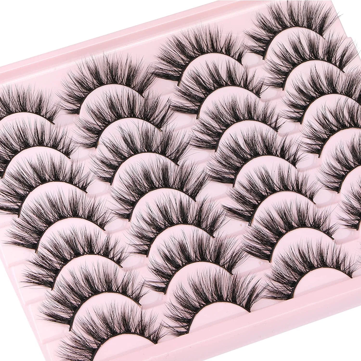 Wispy Cat Eye Faux Mink Lashes - 14 Pairs Natural Volume Multipack