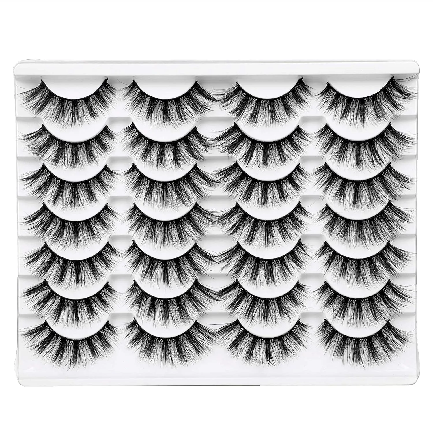 Wispy Cat Eye Faux Mink Lashes - 14 Pairs Natural Volume Multipack