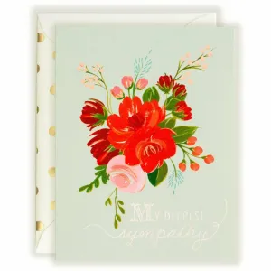 With Sympathy Floral card