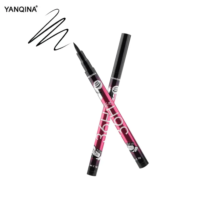 YANQINA Lasting 36H Liquid Eyeliner Pencil Waterproof Black Makeup Long-lasting Easywear Eye Liner Pen Cosmetic Lady Beauty Tool