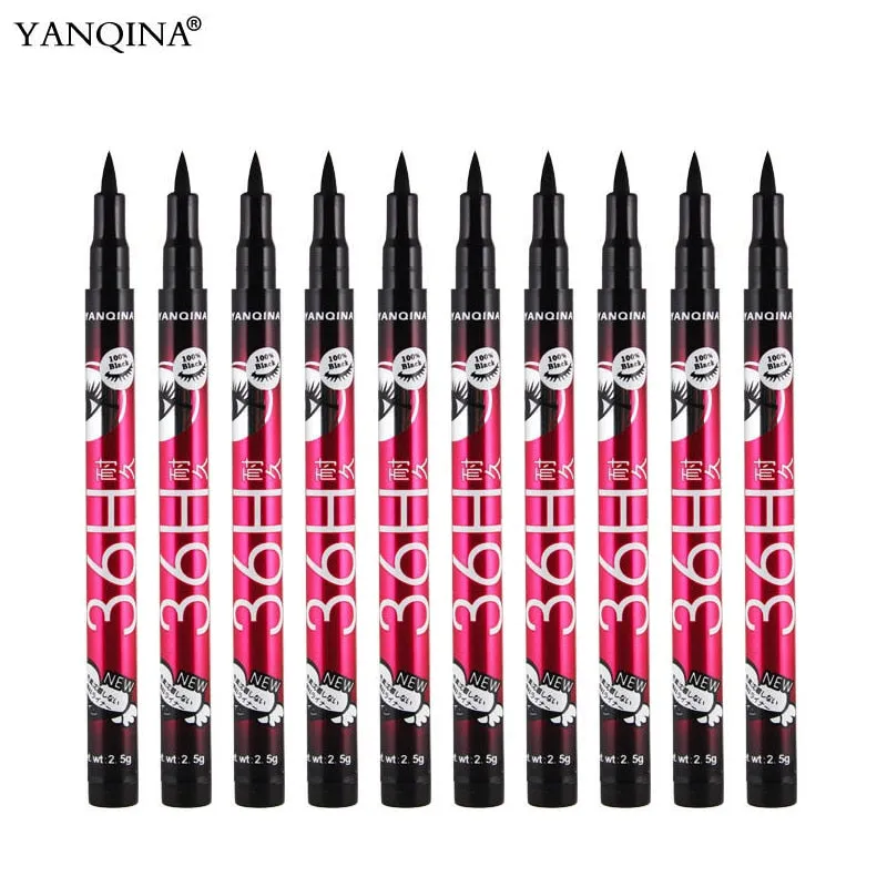 YANQINA Lasting 36H Liquid Eyeliner Pencil Waterproof Black Makeup Long-lasting Easywear Eye Liner Pen Cosmetic Lady Beauty Tool