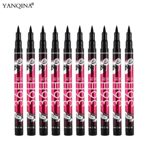 YANQINA Lasting 36H Liquid Eyeliner Pencil Waterproof Black Makeup Long-lasting Easywear Eye Liner Pen Cosmetic Lady Beauty Tool