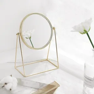 Yeknu Elegance Gold Lace Round Mirror