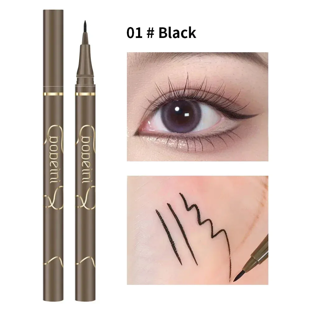 Yeknu Waterproof Quick Dry Liquid Eyeliner Pen Lasting Lying Silkworm Eyeliner Pencil Ultra-fine Matte Black Brown Beauty Eyes Makeup