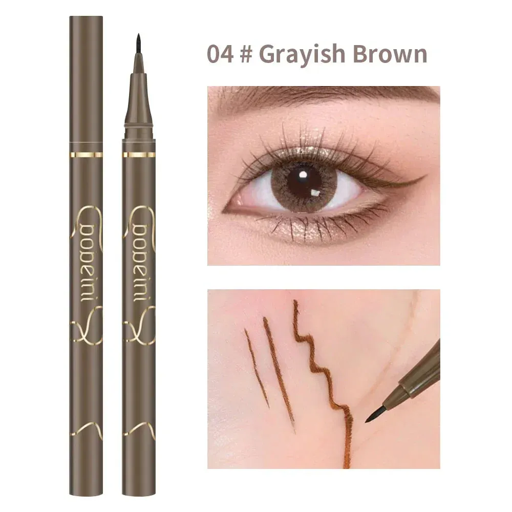 Yeknu Waterproof Quick Dry Liquid Eyeliner Pen Lasting Lying Silkworm Eyeliner Pencil Ultra-fine Matte Black Brown Beauty Eyes Makeup