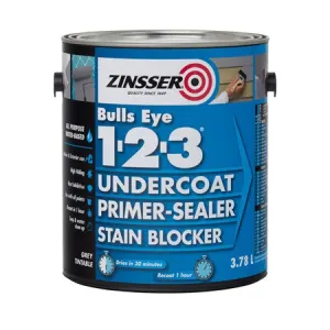 Zinsser Bullseye 123 Water Based Primer - Buy The Box 4 x 3.78L Tins